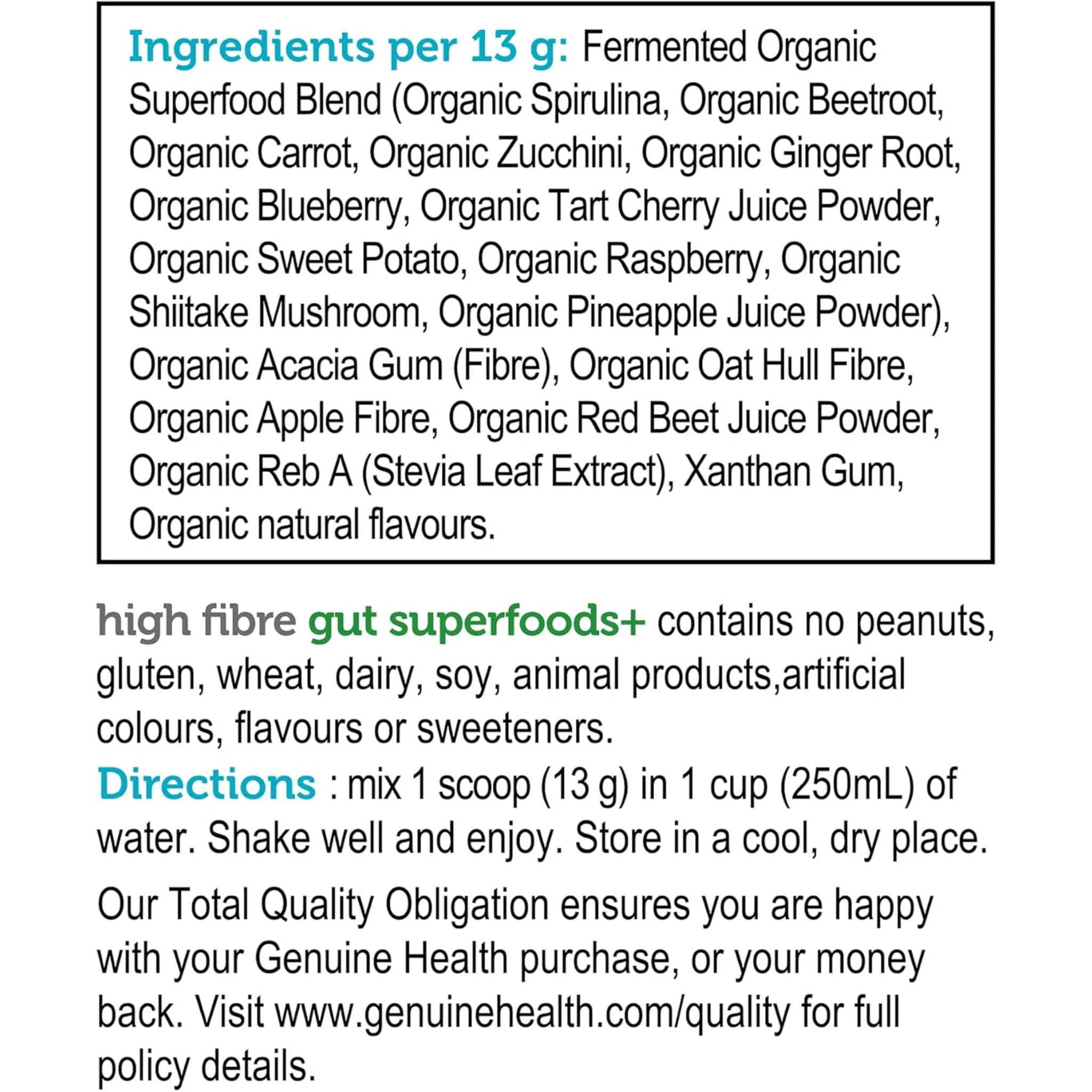 Genuine Health High Fibre Gut Superfoods+ Powder (Formerly Known as Fermented Organic Gut Superfoods+), 229-273g - Image 9
