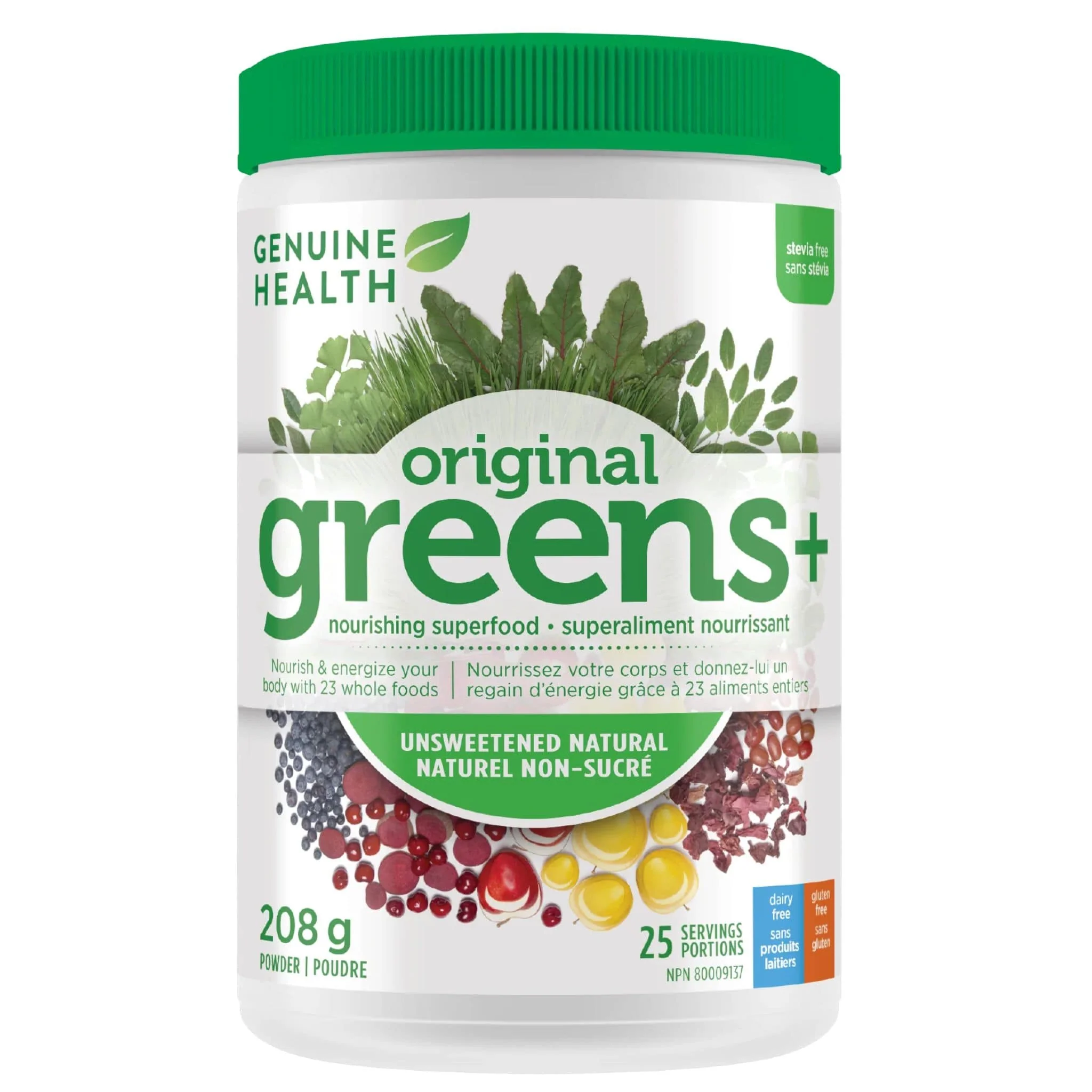 Genuine Health Greens+ Powder, 23 Alkaline Forming Whole Foods, Original Formula - Image 2