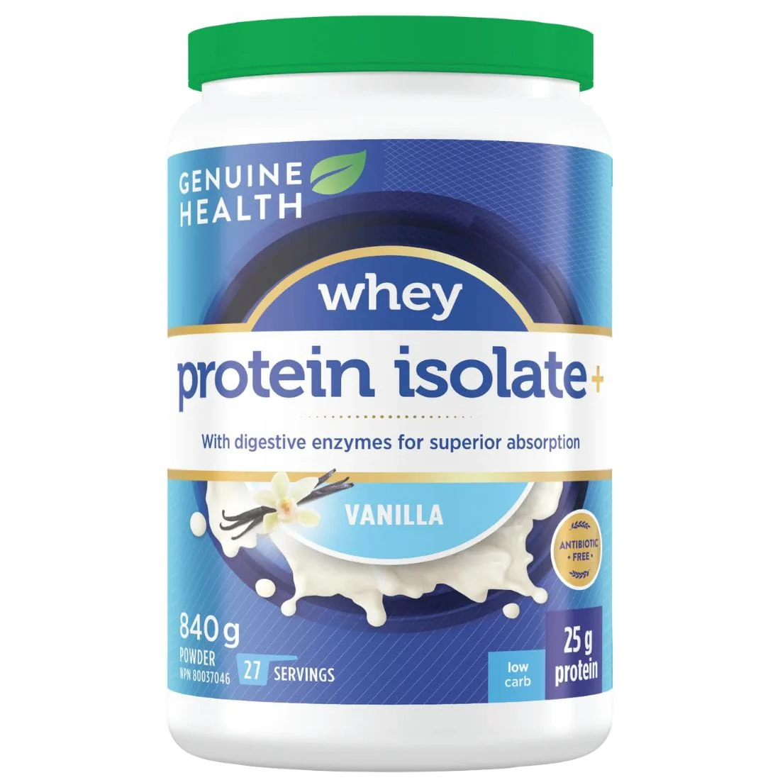 Genuine Health Whey Protein Isolate, Grass Fed Whey & Antibiotic Free Protein Powder