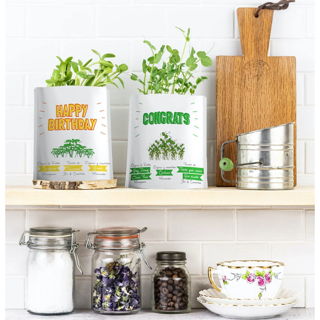Gift A Green Greeting Cards, I Love You Card, Red Radish Microgreens - Image 2