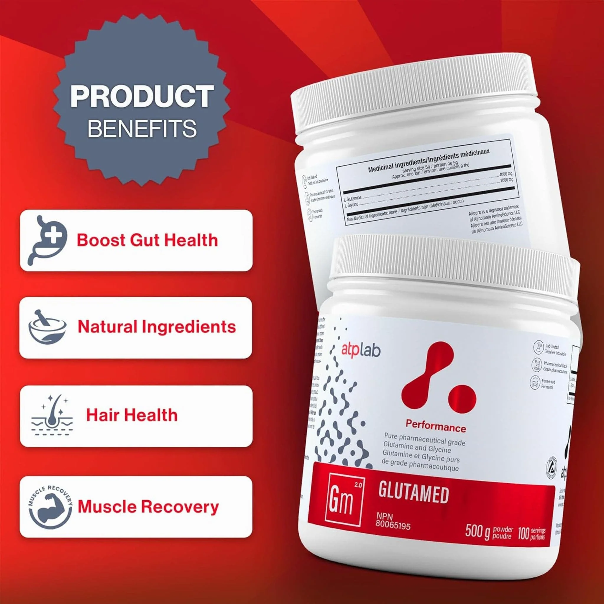 ATP Lab Glutamed Powder, Support for Gut Health, 500g - Image 6