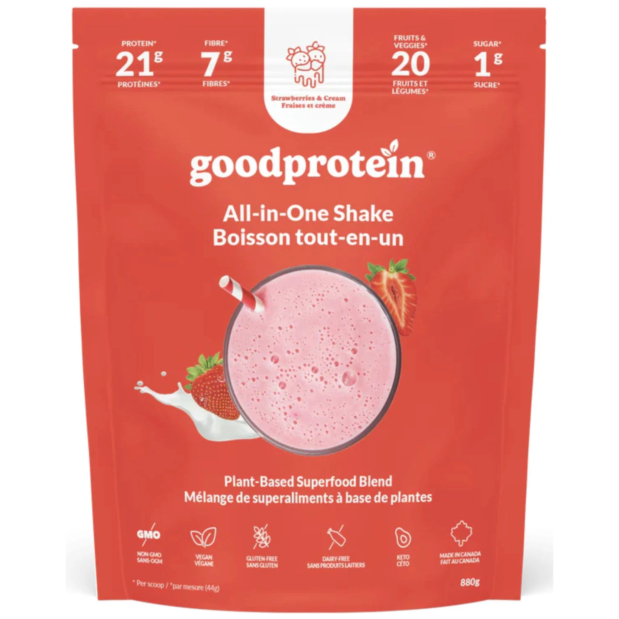 Good Protein All-in-One Shake Protein Powder, Protein 21g, Fibre 7g, Plant-Based, Vegan, Gluten-Free, Keto-Friendly Shake with Superfoods, Probiotics and Essential Nutrients,  440g-880g - Image 16