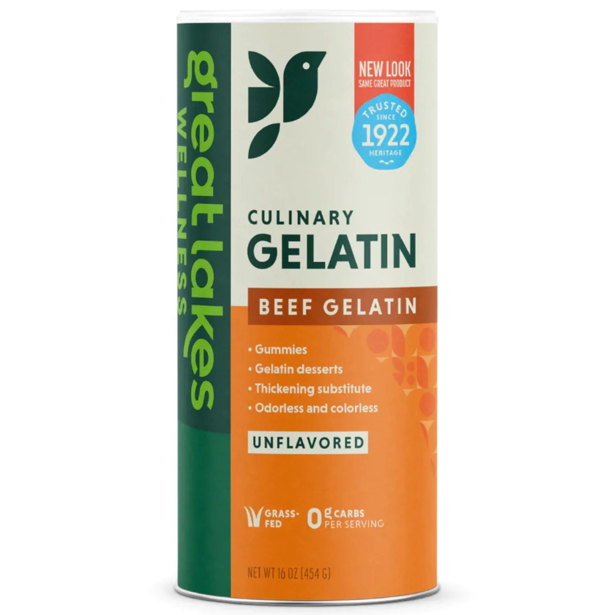 Great Lakes Beef Gelatin Powder, Tasteless, Colourless, Odorless, 454g