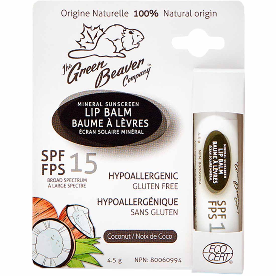 Green Beaver Mineral Sunscreen Lip Balm SPF 15 - Image 2