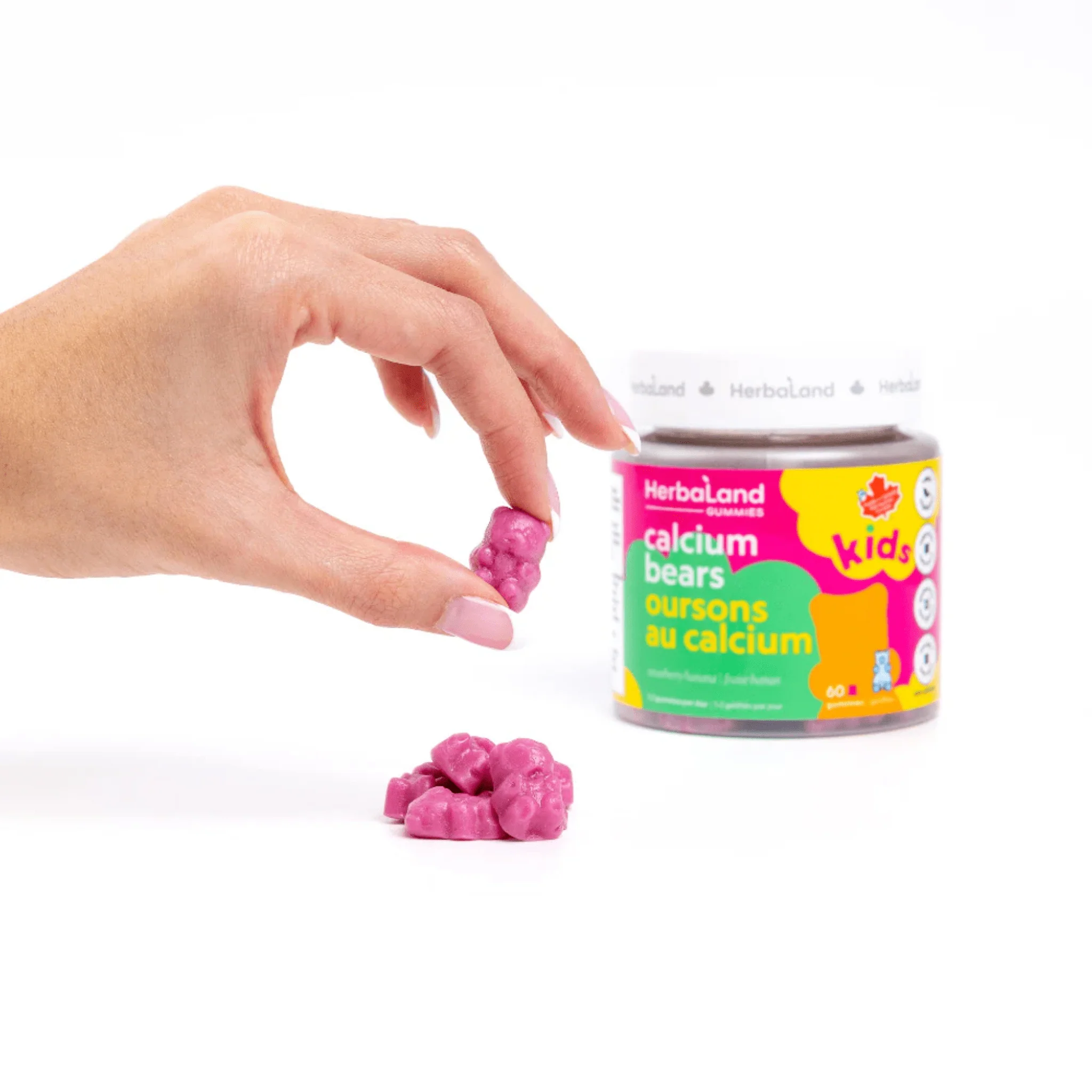 Herbaland Calcium Bears, Calcium 100mg and D3 Gummies For Kids, Vegan, 60 Gummies - Image 2
