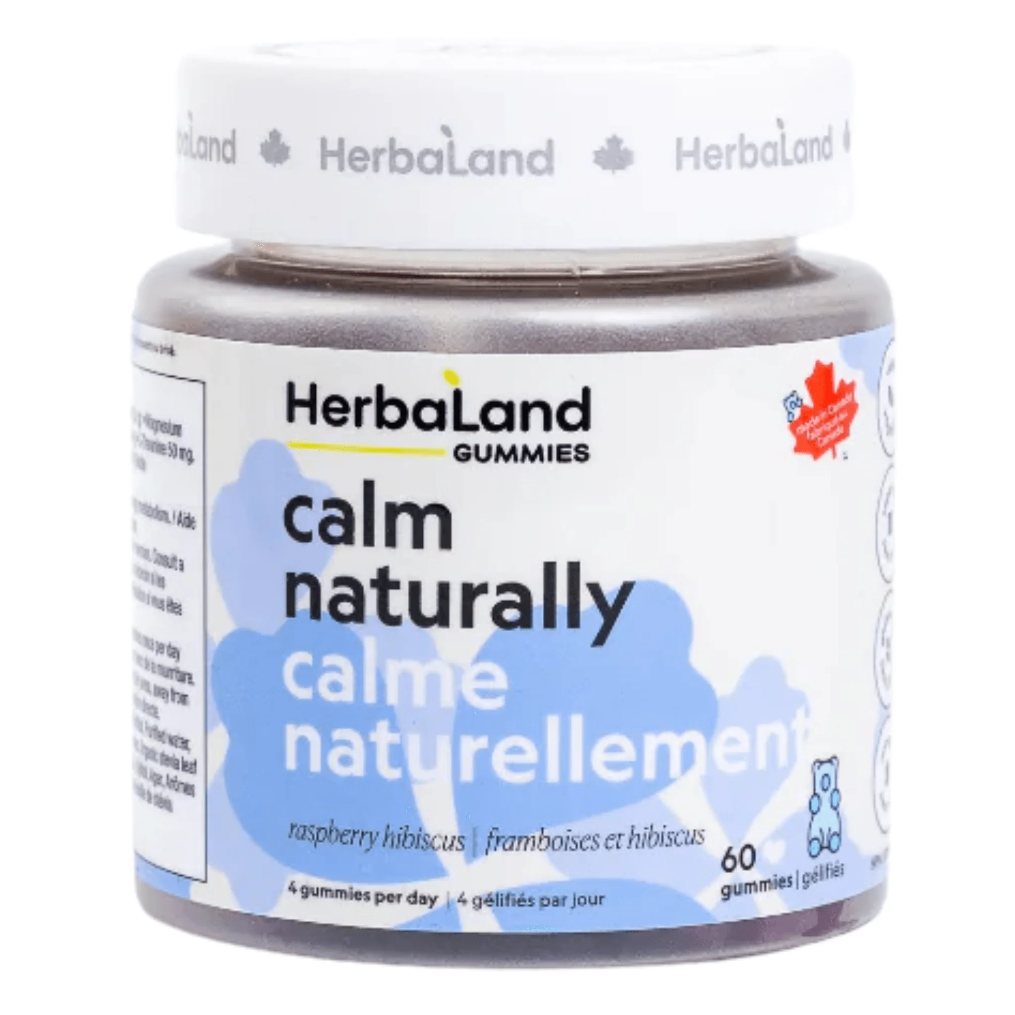 Herbaland Calm Naturally, Magnesium Citrate 50mg, L-Theanine and GABA, 60 Gummies