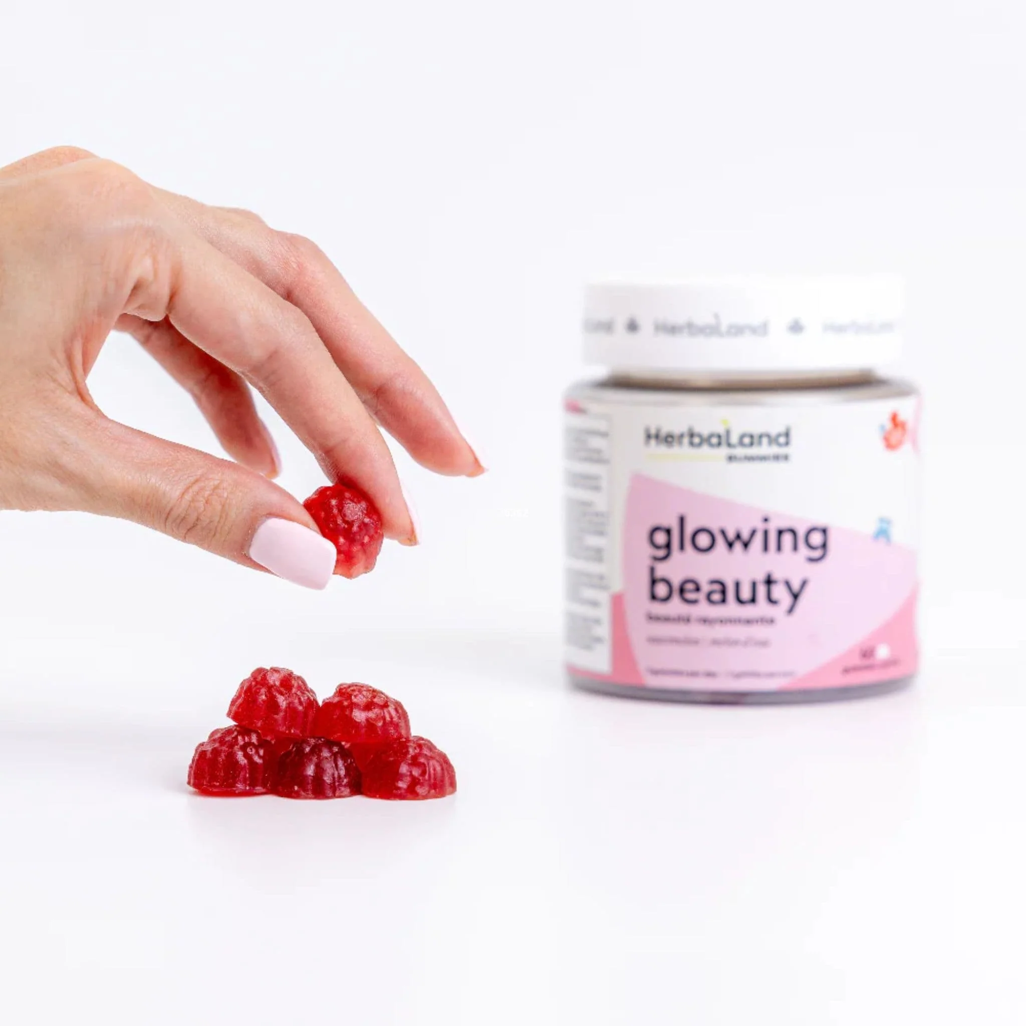 Herbaland Glowing Beauty, Vegan Collagen Booster for Healthy Skin, 60 Gummies - Image 2