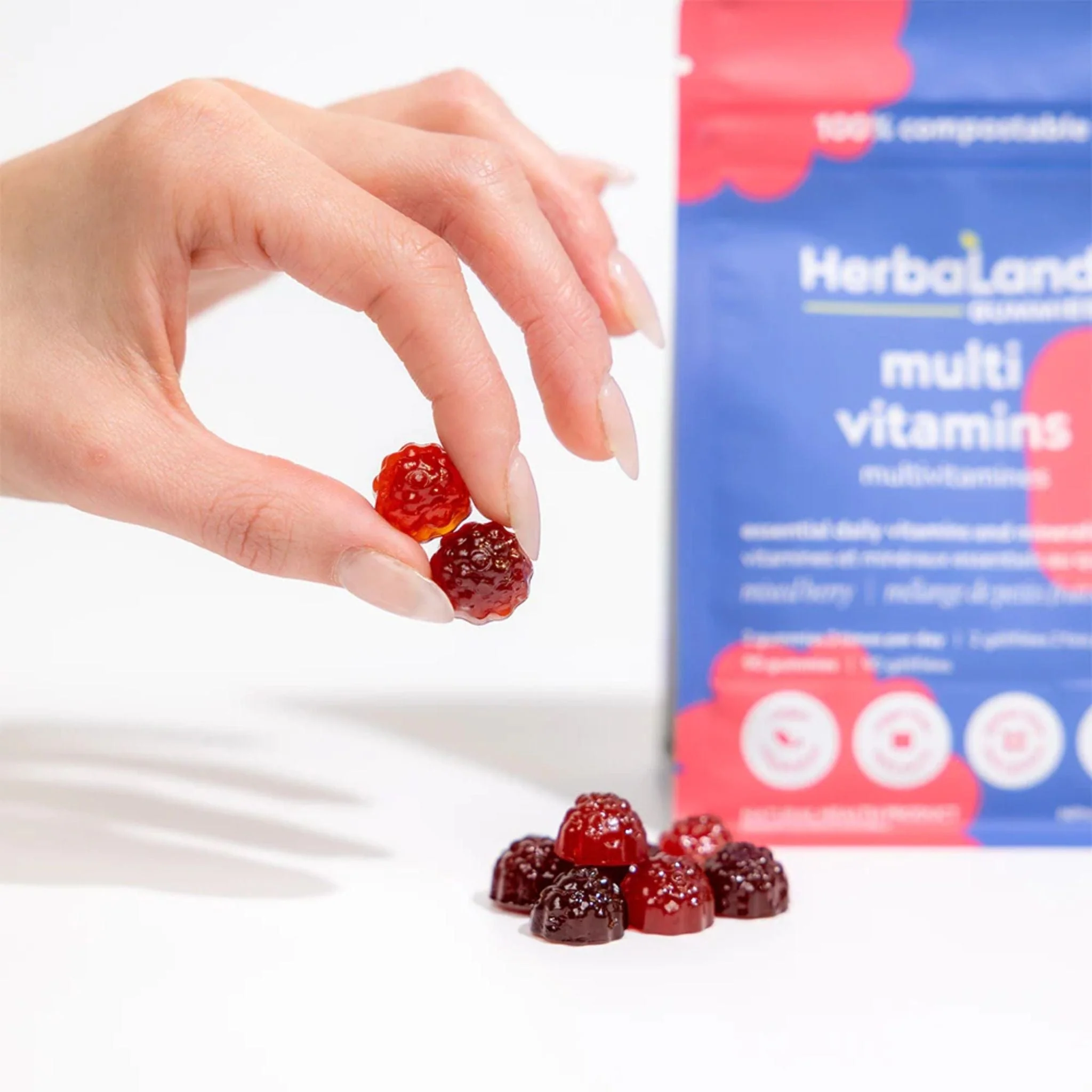 Herbaland Multivitamins Gummies, Vegan, Gluten-Free, Non-GMO, Sugar-Free, 90 Gummies - Image 4