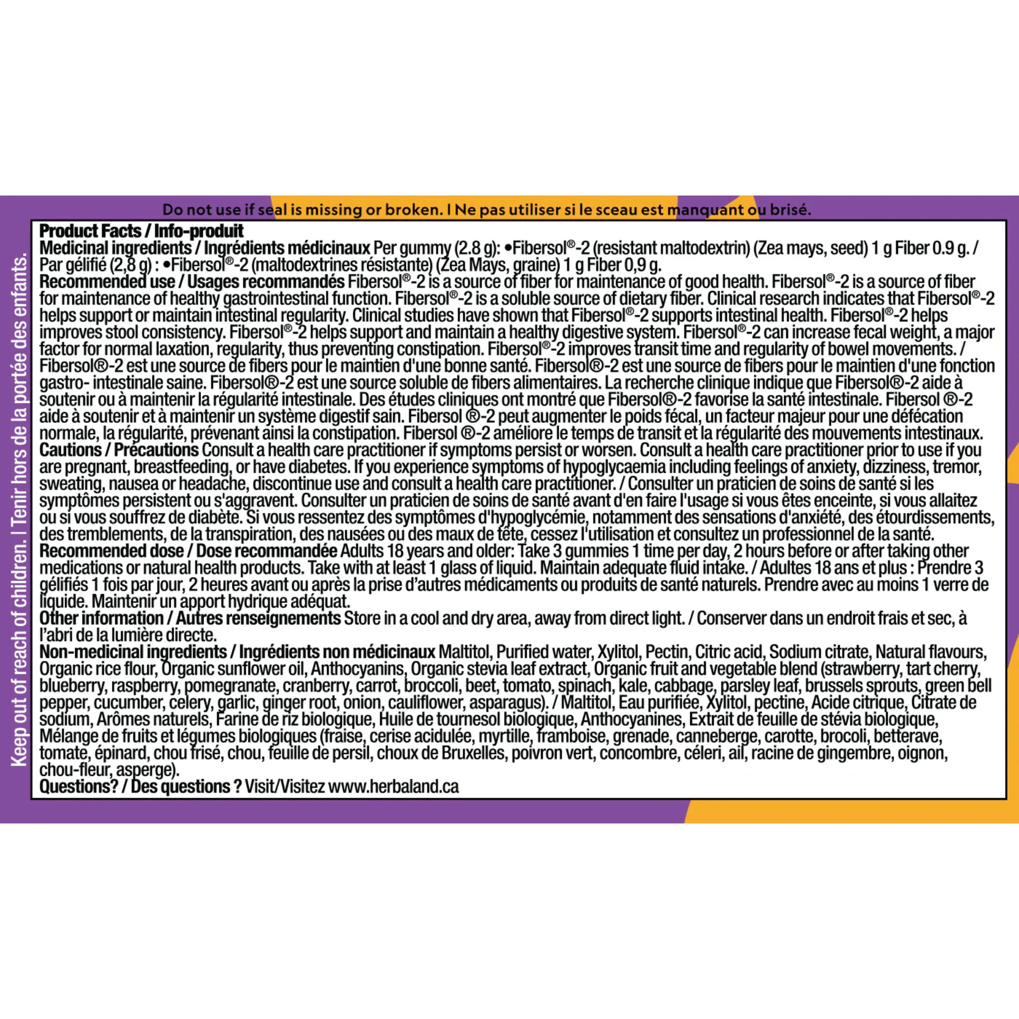 Herbaland Fiber Boost Gummies, Daily Fiber For Digestive Health, 60 Gummies - Image 5