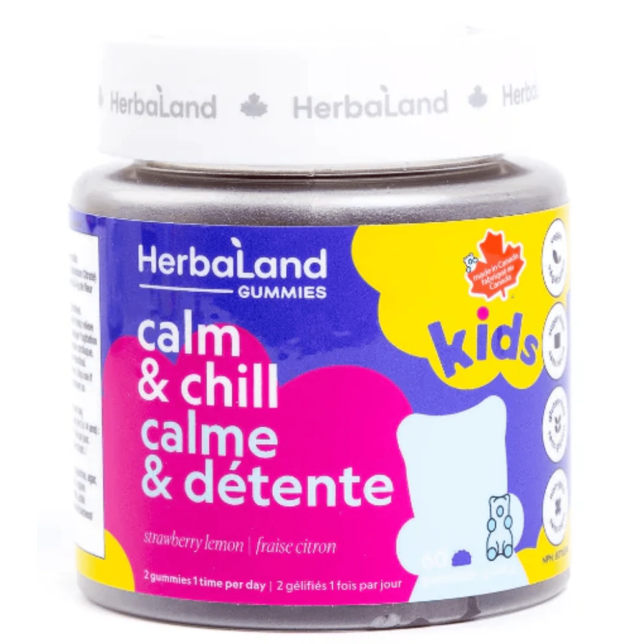 Herbaland Calm & Chill Gummies for Kids, Naturally Relieve Restlessness and Nervousness, 60 Gummies