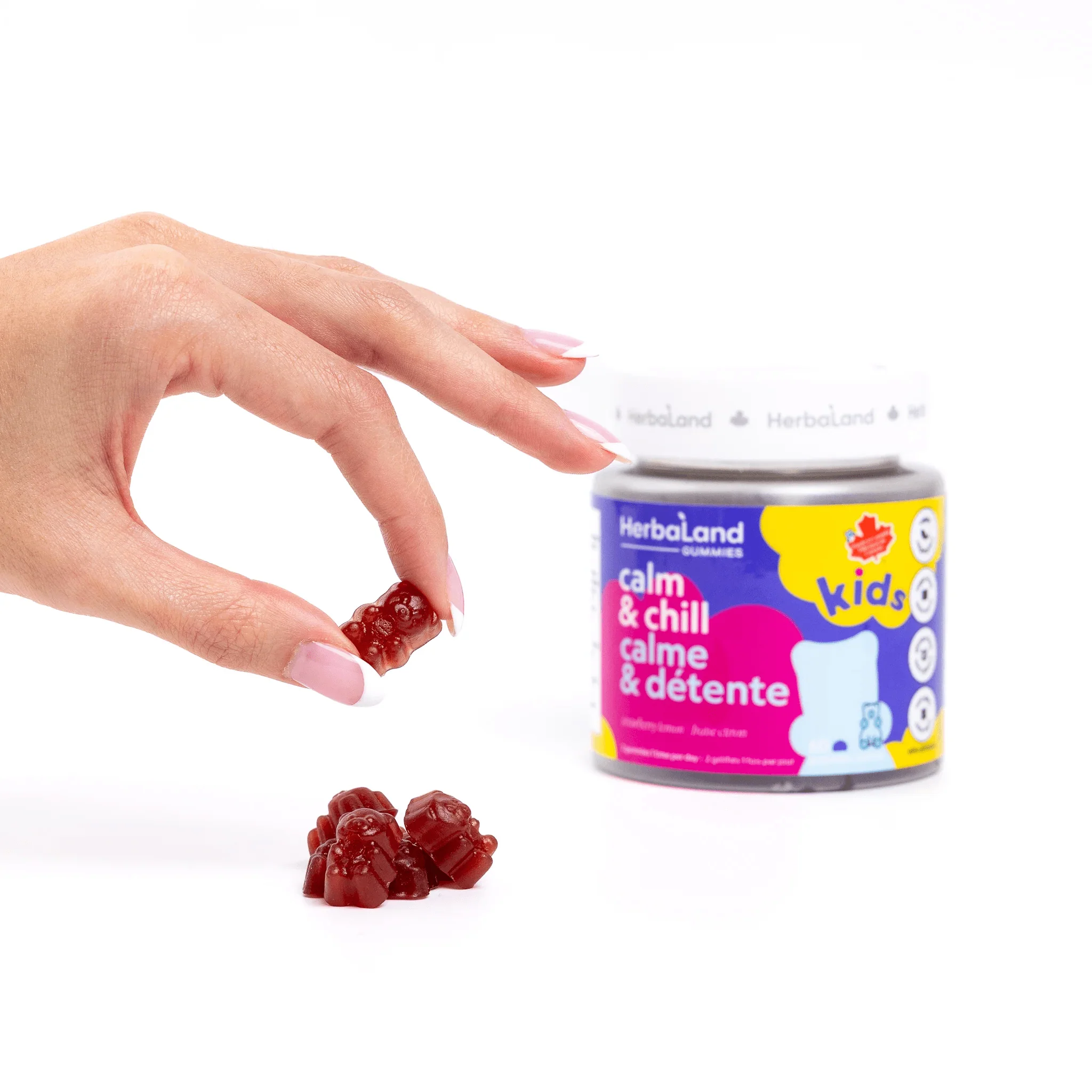 Herbaland Calm & Chill Gummies for Kids, Naturally Relieve Restlessness and Nervousness, 60 Gummies - Image 2