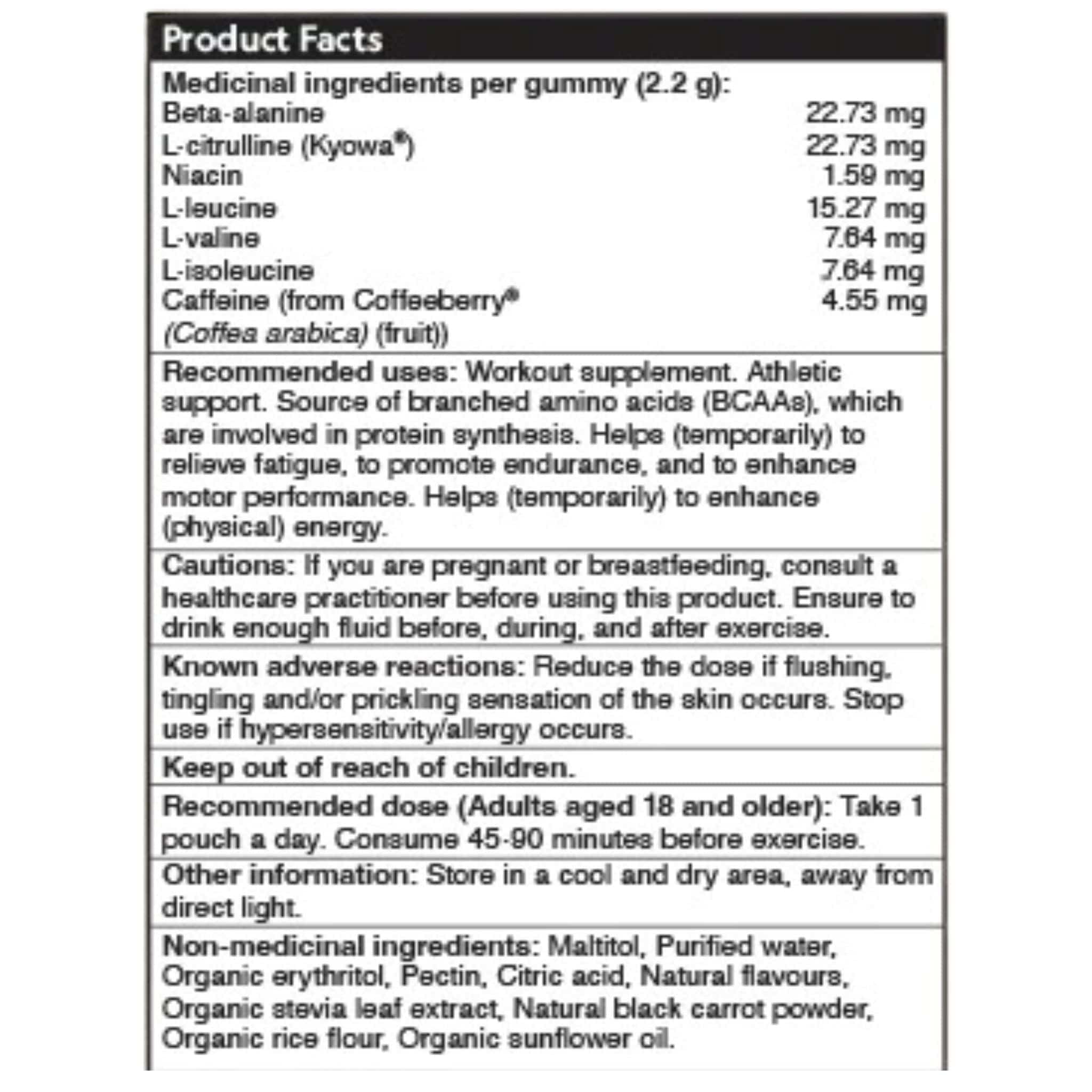 Herbaland Pre Workout Gummies-Sour Blue Raspberry-50g Single Bag - Image 3