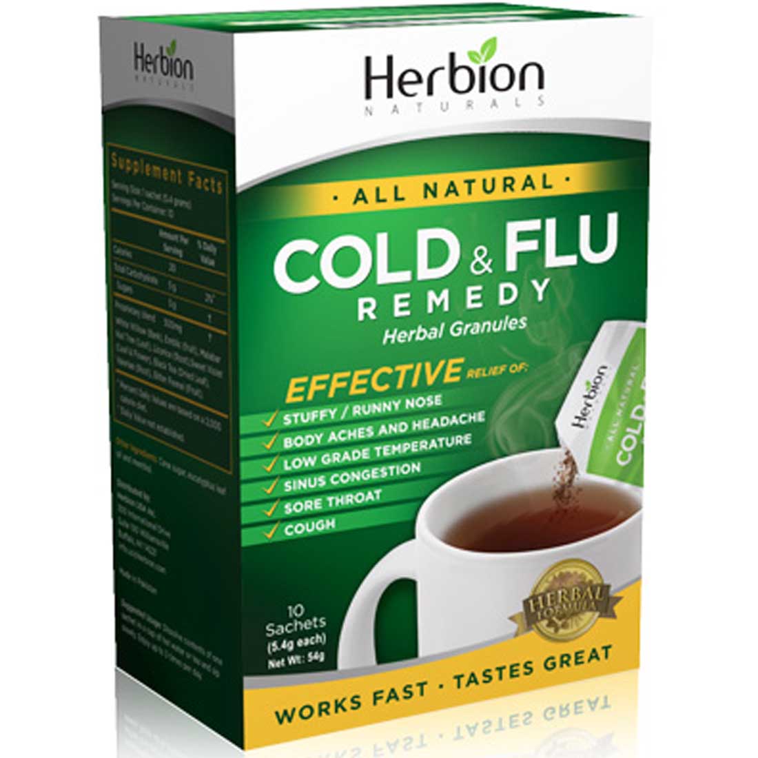 Herbion Cold & Flu Remedy, 10 Sachets - Image 3