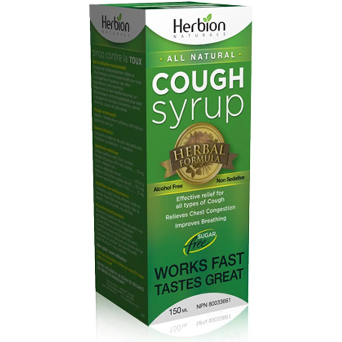 Herbion All Natural Cough Syrup for Cough, Chest Congestion, Sugar Free, Great Taste, 150ml - Image 2