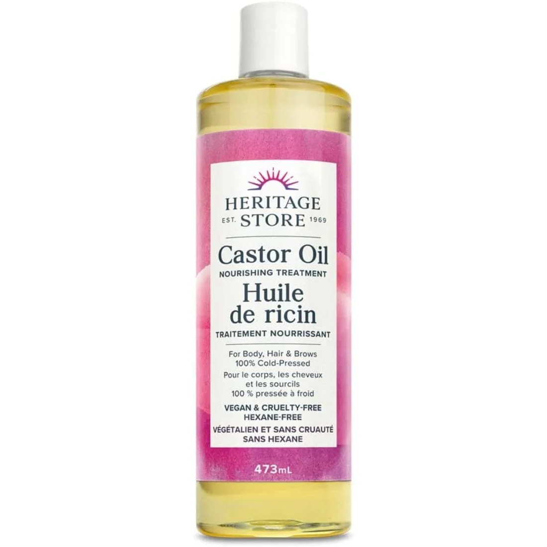 Heritage Store Castor Oil, Hexane Free, 100% Cold Pressed, Dermatologist tested and hypoallergenic - Image 3
