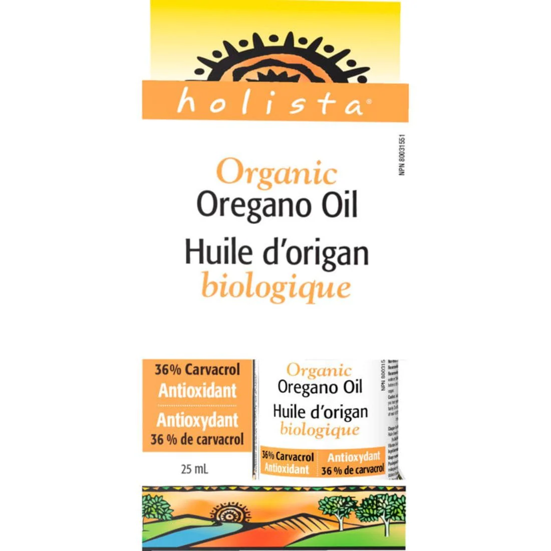 Holista Organic Oregano Oil, 36% Carvacrol in a Vitamin D and Olive Oil Base, 25ml Liquid