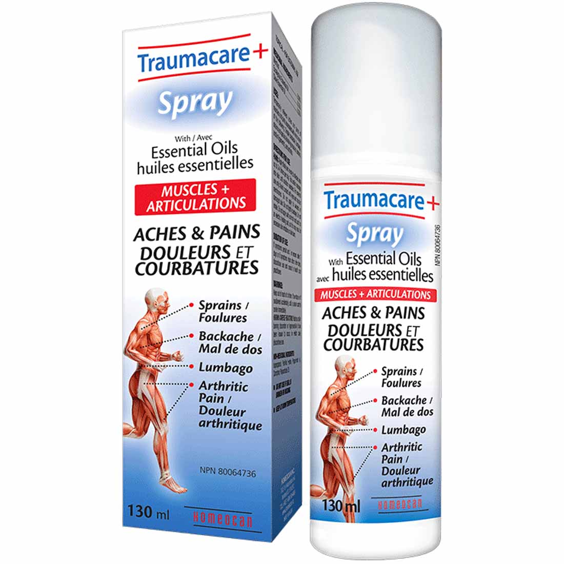 Homeocan Traumacare Spray, Helps relieve sprains, backaches, lumbago and arthritic aches and pains, 120ml
