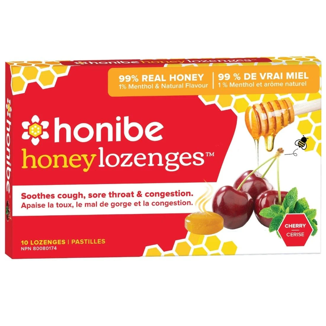 Honibe All Natural Honey Throat Lozenge (Sore Throat, Cough, Cold), 10 Lozenges - Image 2