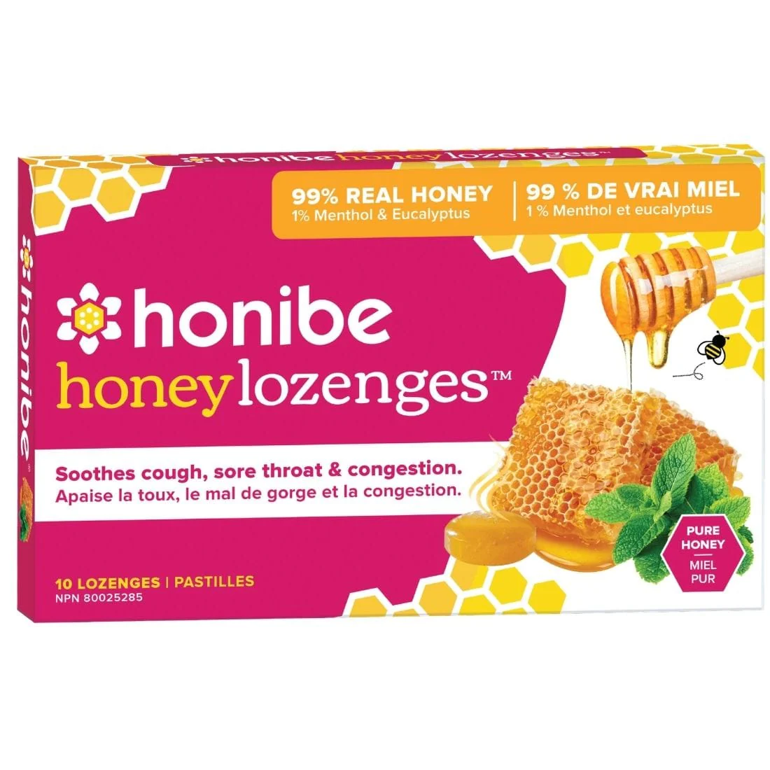 Honibe All Natural Honey Throat Lozenge (Sore Throat, Cough, Cold), 10 Lozenges - Image 4