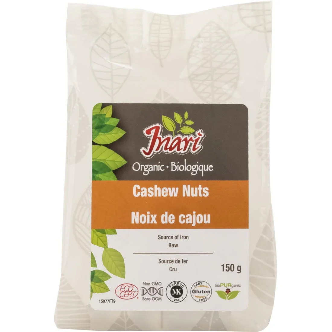 Inari Organic Cashews Raw (Whole), 150g
