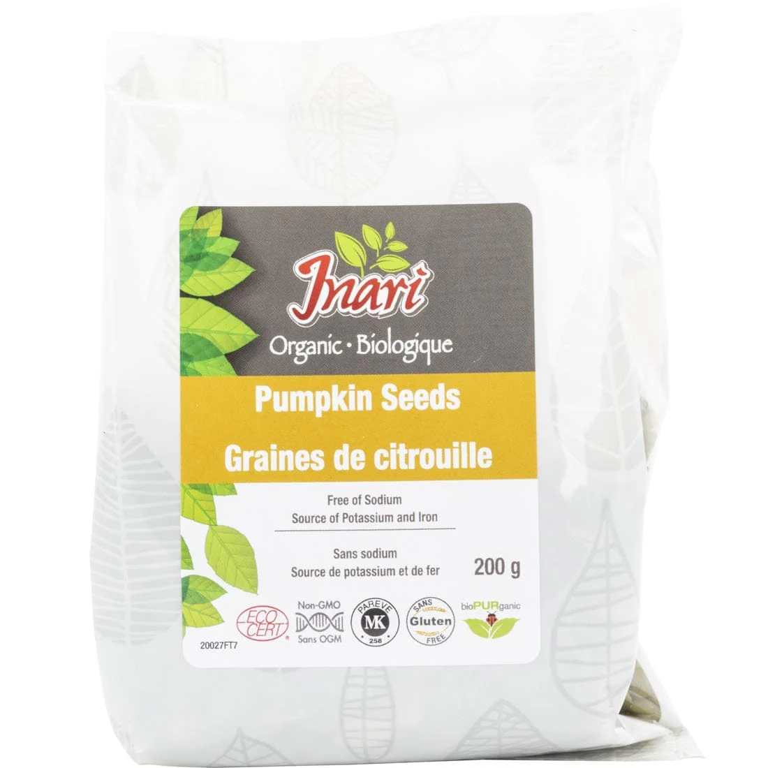 Inari Organic Pumpkin Seeds (Raw and Sodium Free), 200g, Clearance 30% Off, Final Sale
