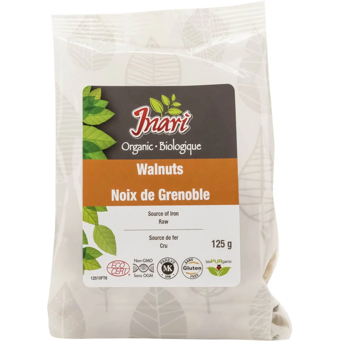 Inari Organic Walnuts Raw (Halves), 125g