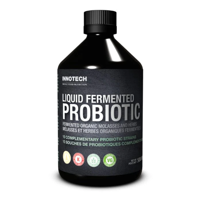 Innotech Liquid Fermented Probiotic, Triple Fermented 6 Billion CFUs per Ounce, Organic and Keto Friendly, 500ml