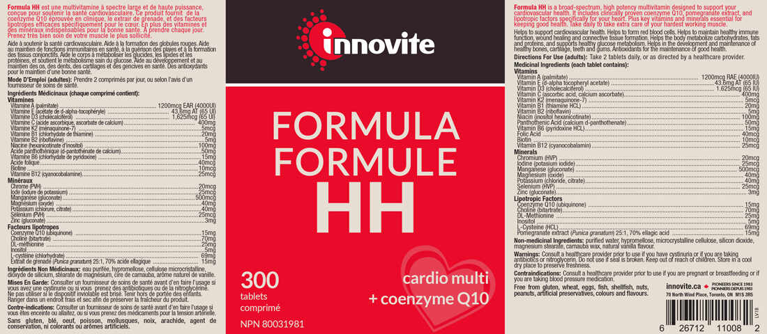 Innovite Formula HH Heart Health, 300 Tablets - Image 2