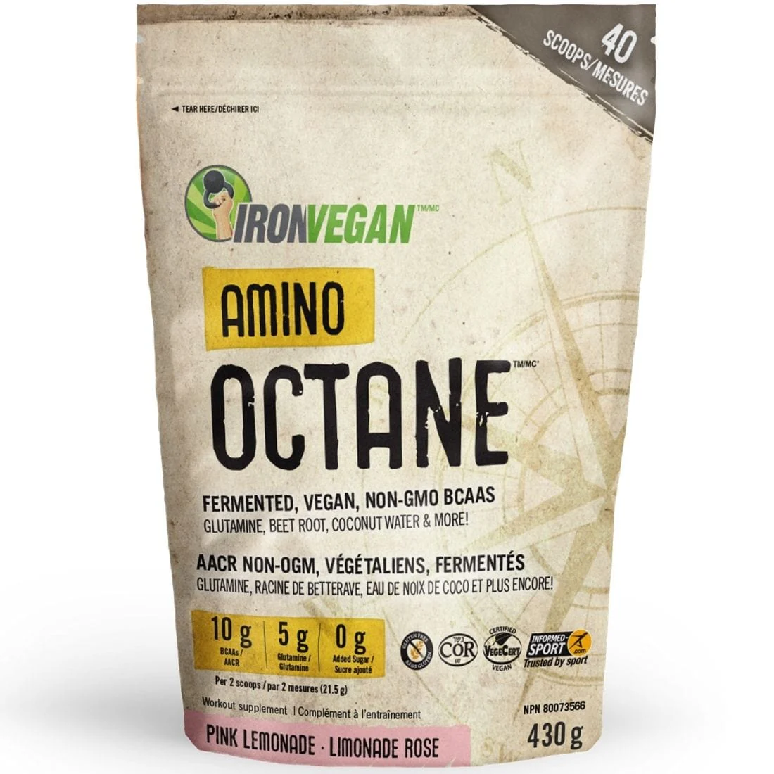 Iron Vegan Amino Octane (Vegan BCAA Formula), 40 Servings - Image 2