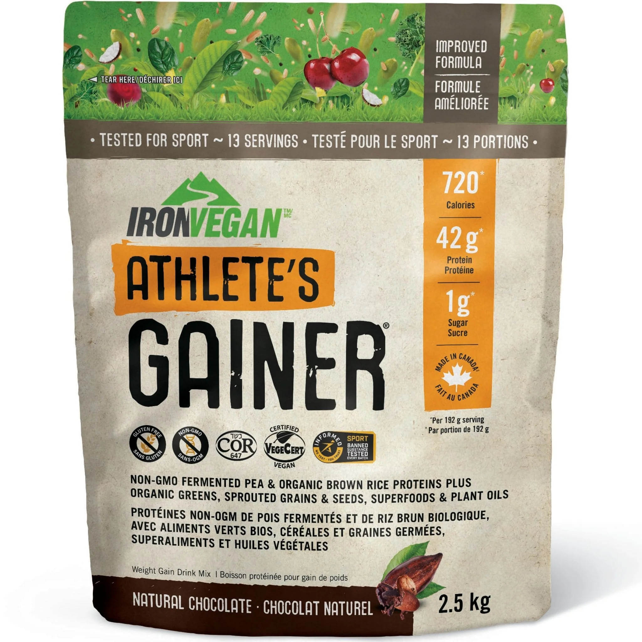 Iron Vegan Athlete's Gainer Protein (Plant Based & Non-GMO)