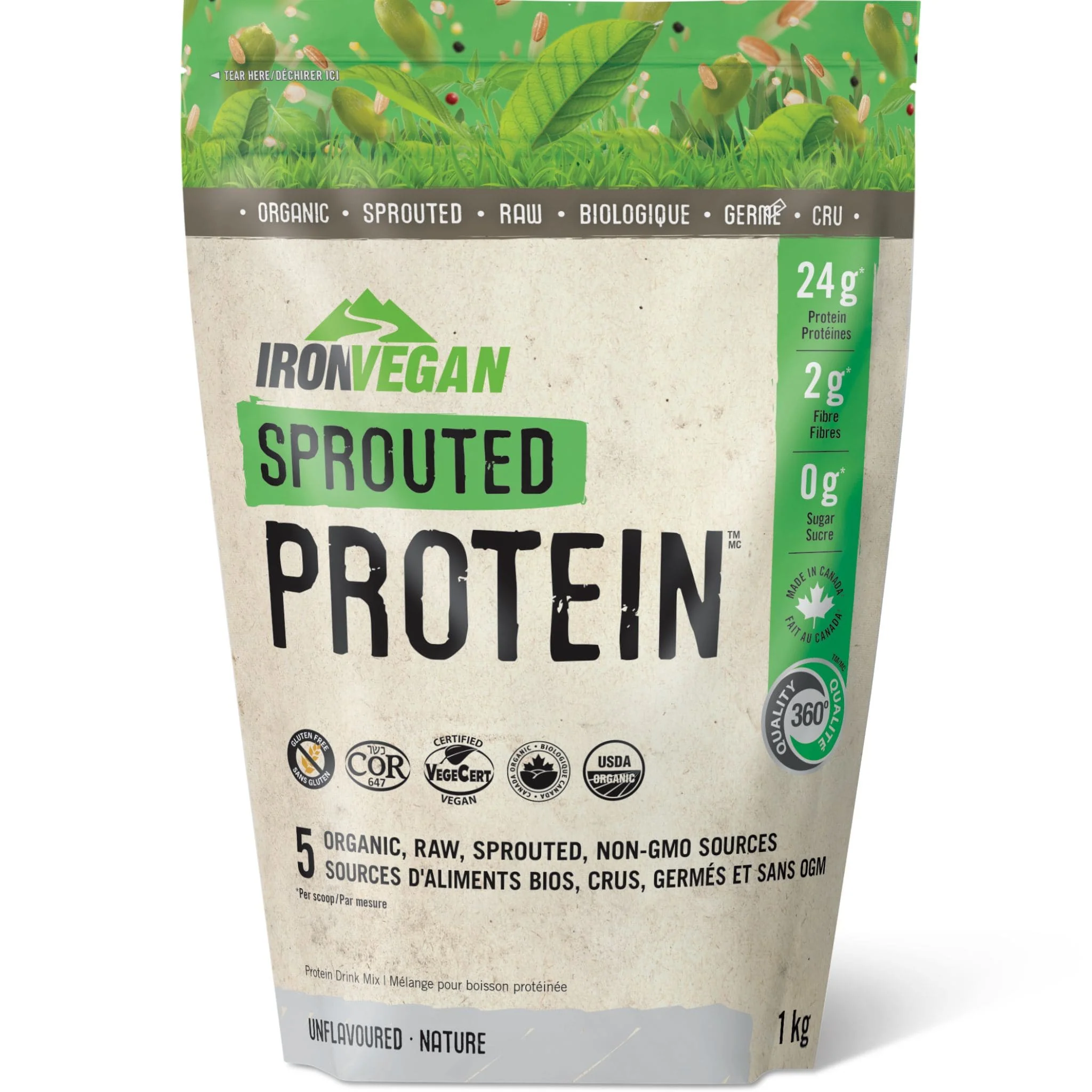 Iron Vegan Sprouted Brown Rice Blend Protein, Certified Organic, Non-GMO, Smooth and Creamy Texture - Image 16