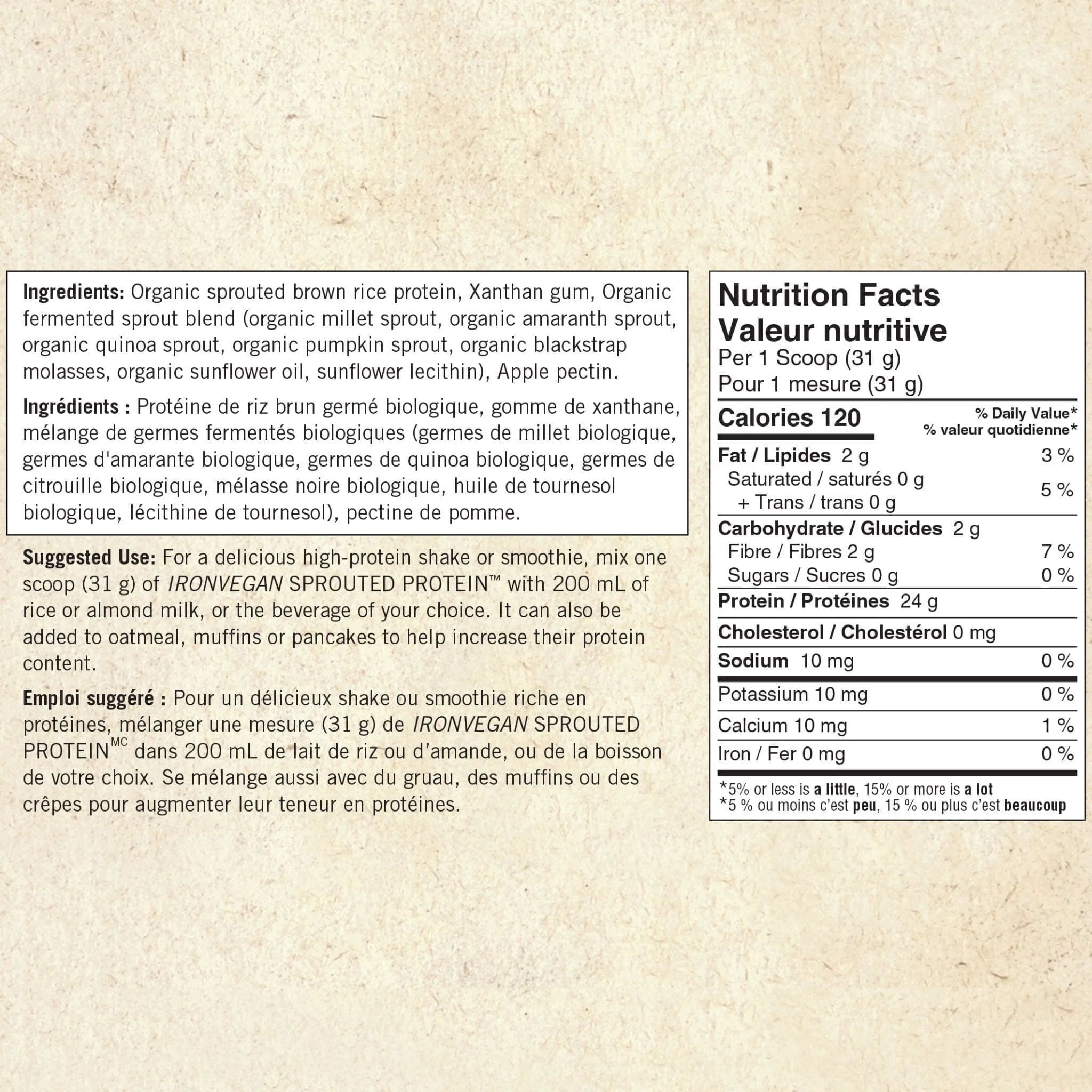 Iron Vegan Sprouted Brown Rice Blend Protein, Certified Organic, Non-GMO, Smooth and Creamy Texture - Image 17