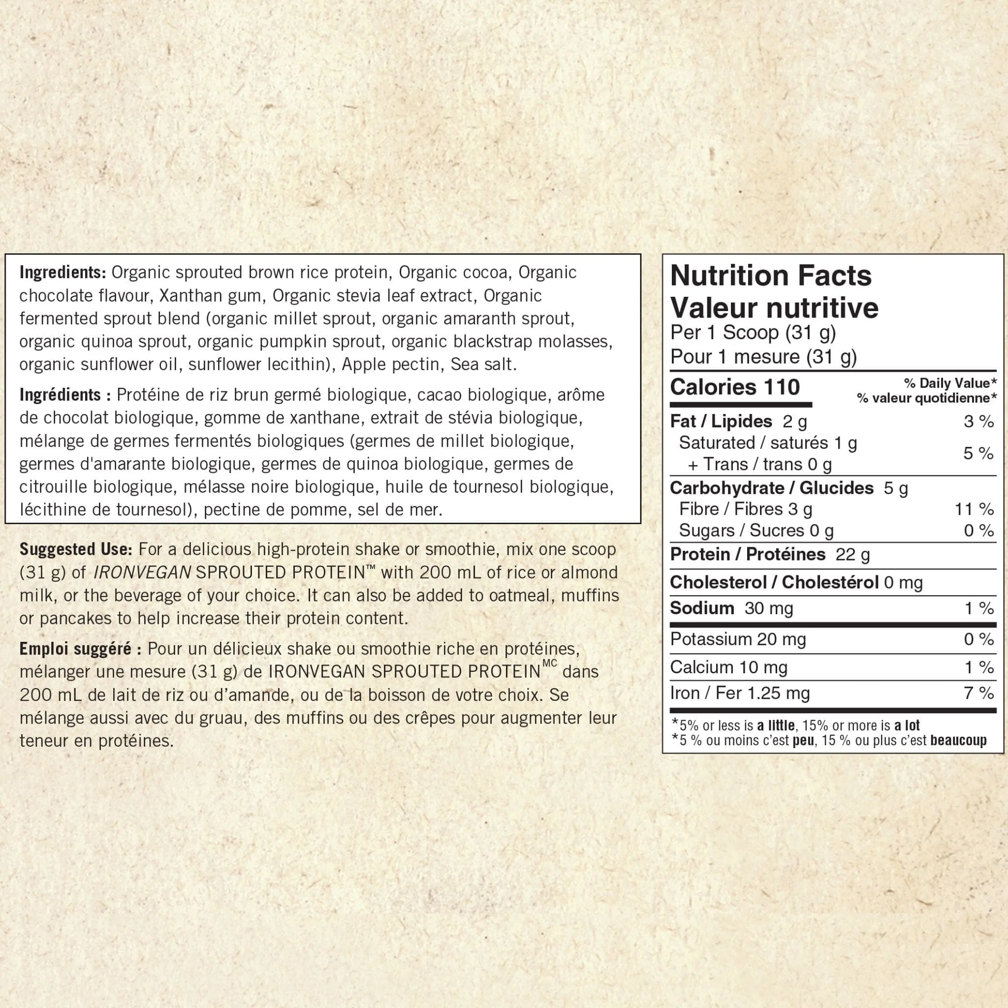 Iron Vegan Sprouted Brown Rice Blend Protein, Certified Organic, Non-GMO, Smooth and Creamy Texture - Image 5