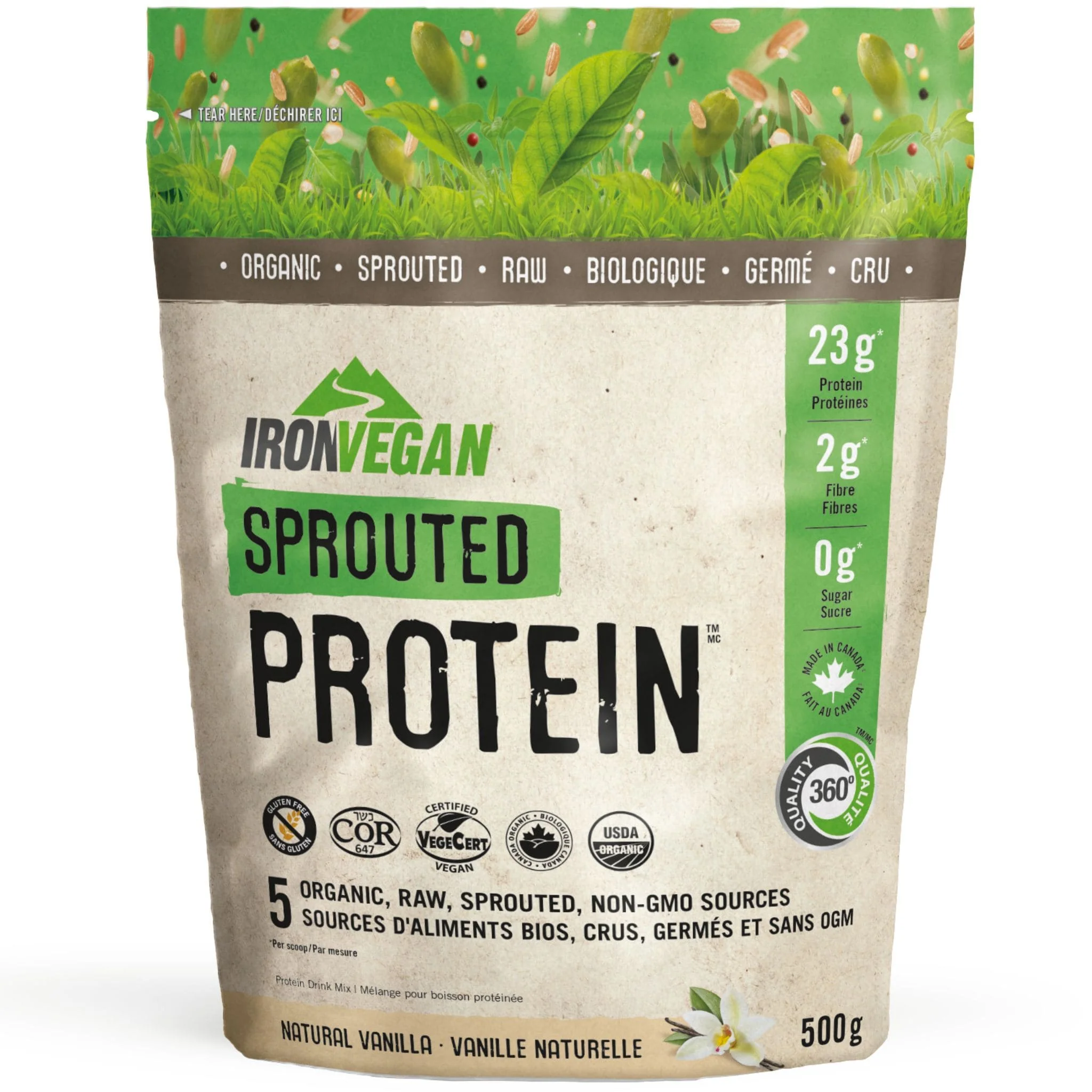 Iron Vegan Sprouted Brown Rice Blend Protein, Certified Organic, Non-GMO, Smooth and Creamy Texture - Image 7