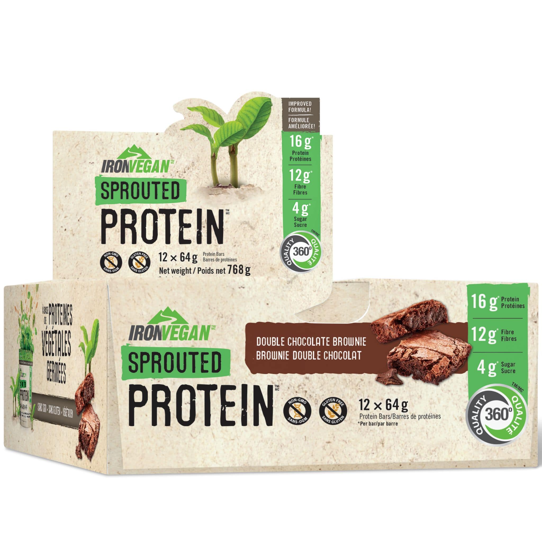 Iron Vegan Sprouted Protein Bars (Gluten-Free & Non-GMO)