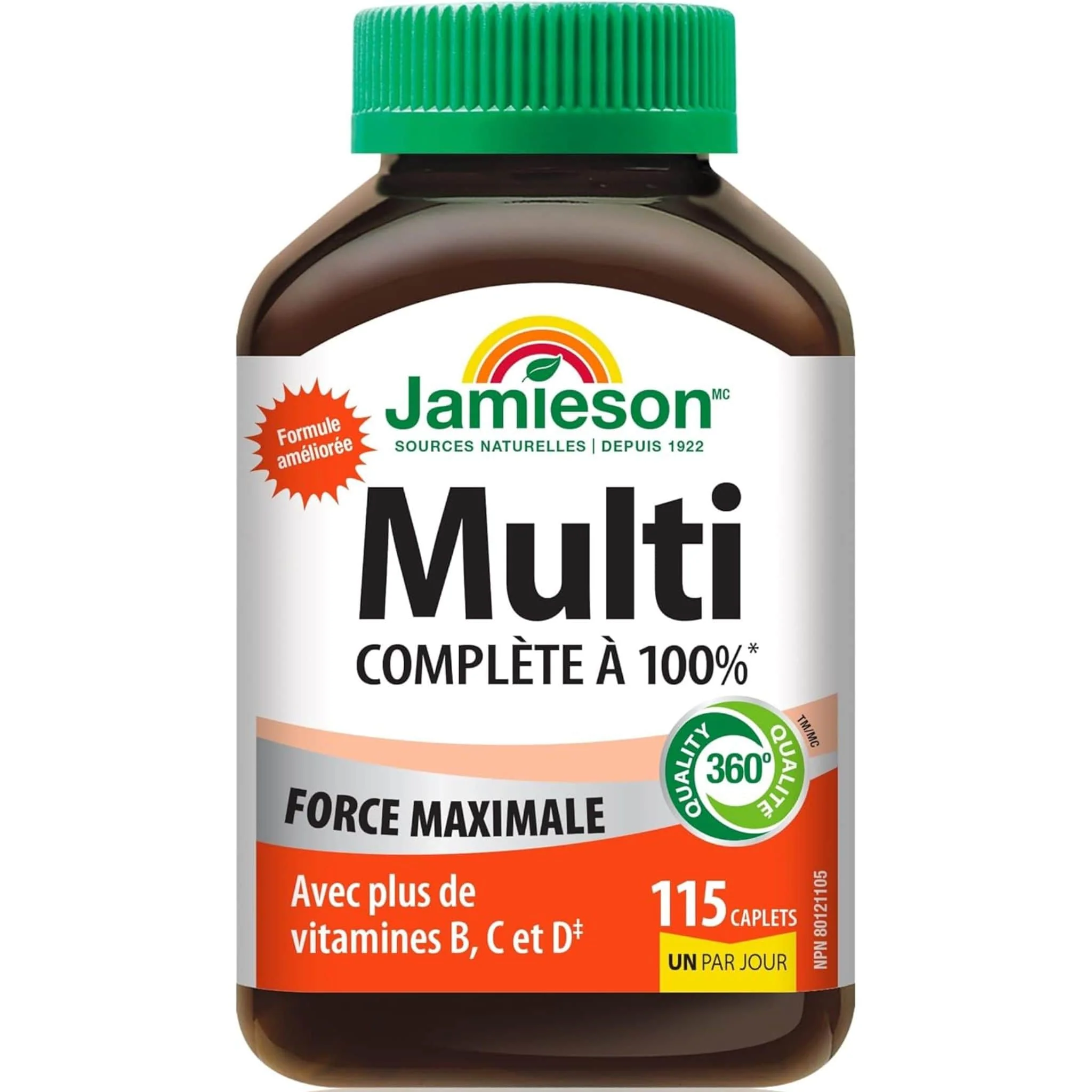 Jamieson 100% Complete Multivitamin Max Strength Caplets, 115 caplets - Image 2