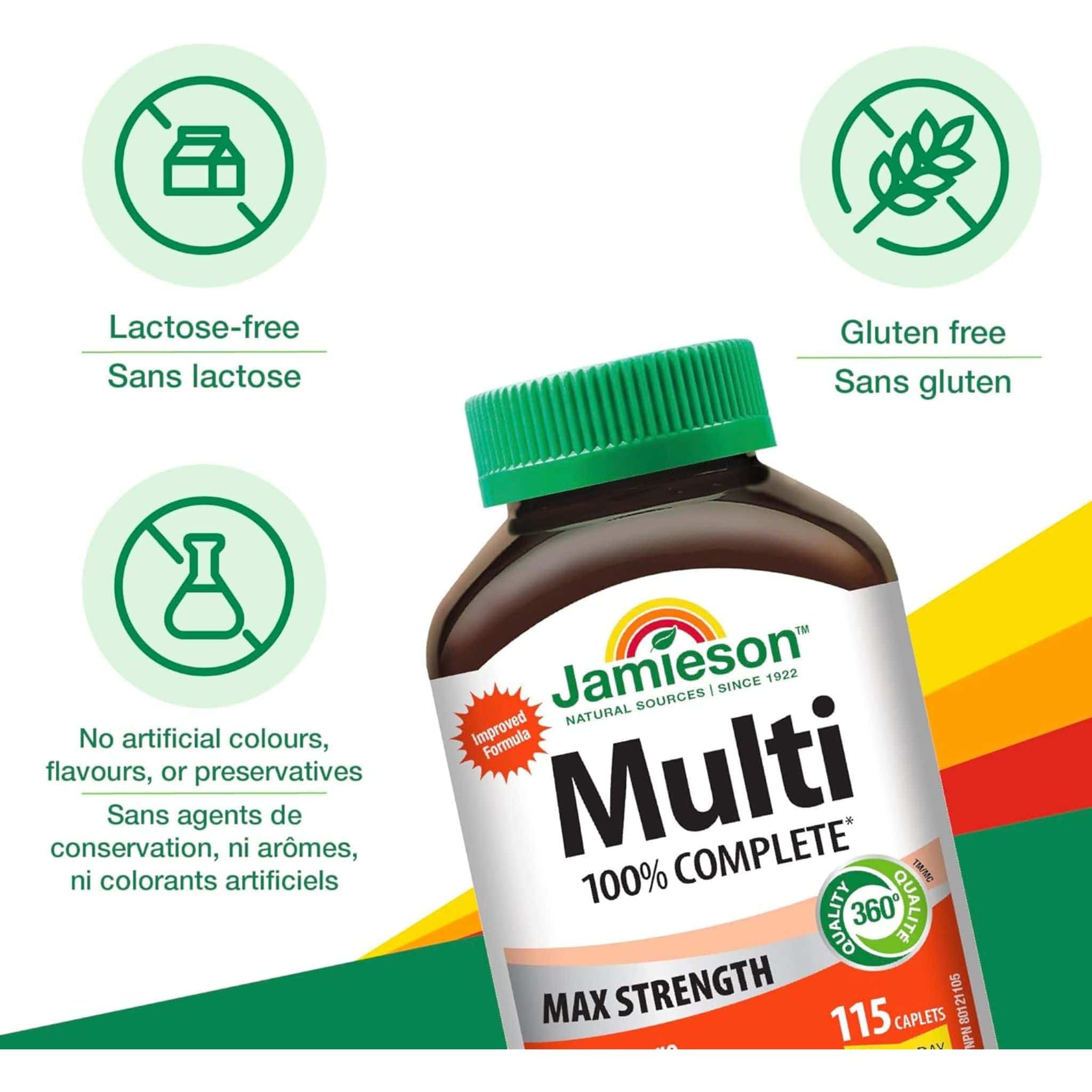 Jamieson 100% Complete Multivitamin Max Strength Caplets, 115 caplets - Image 4