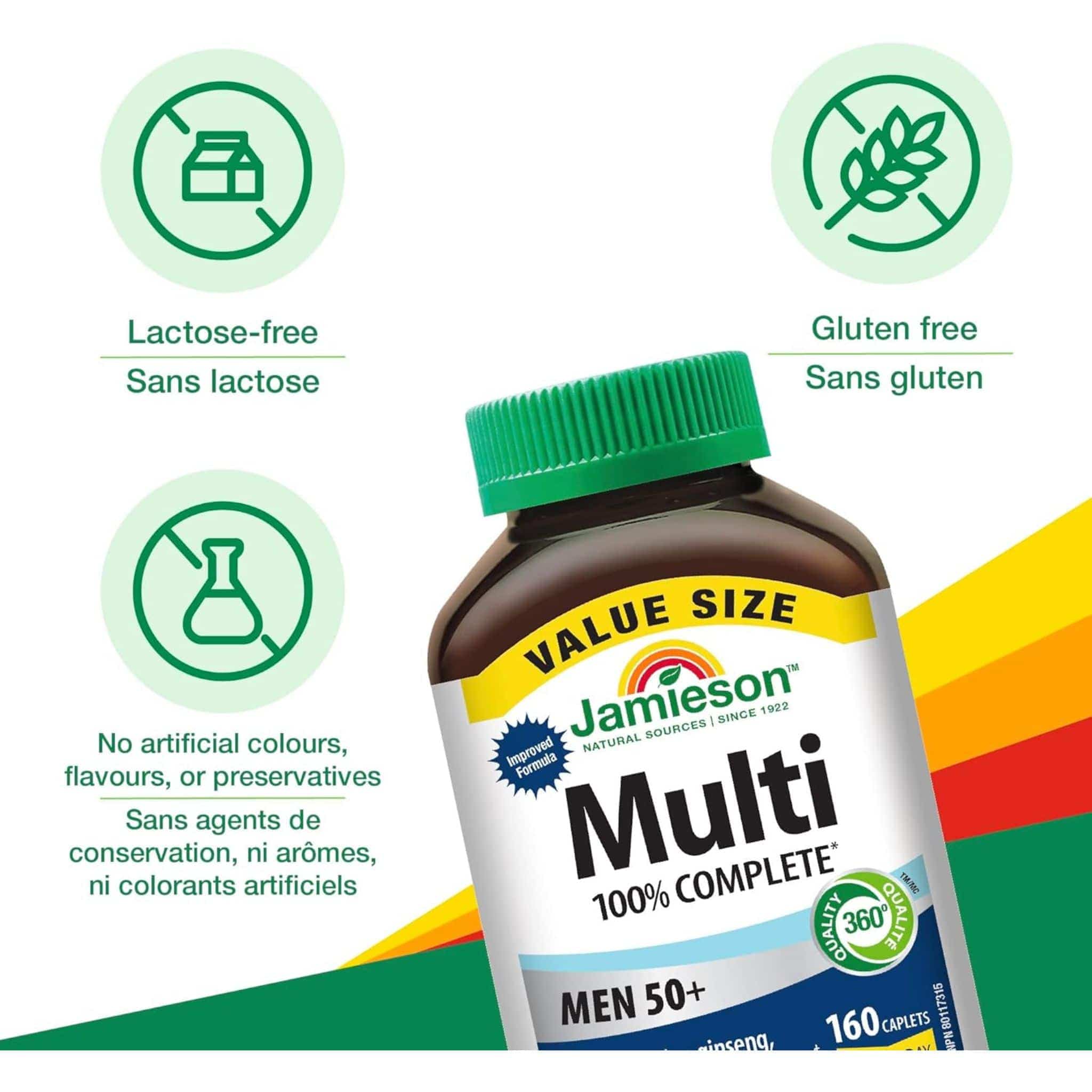 Jamieson 100% Complete Multivitamin Men's 50+ Caplets - Image 10