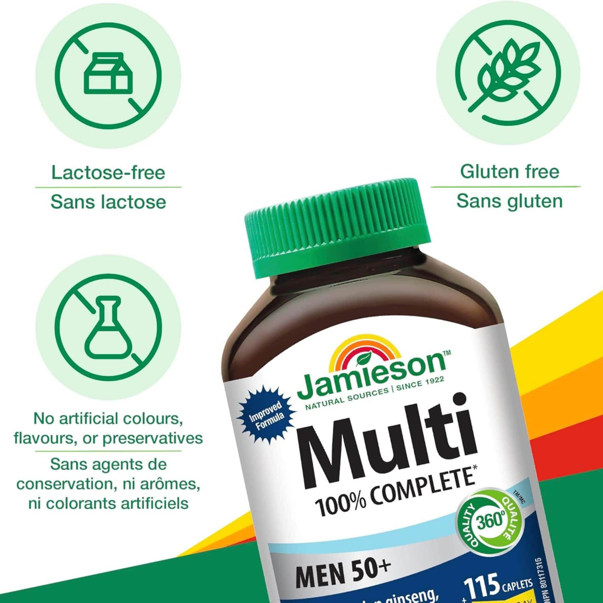 Jamieson 100% Complete Multivitamin Men's 50+ Caplets - Image 4