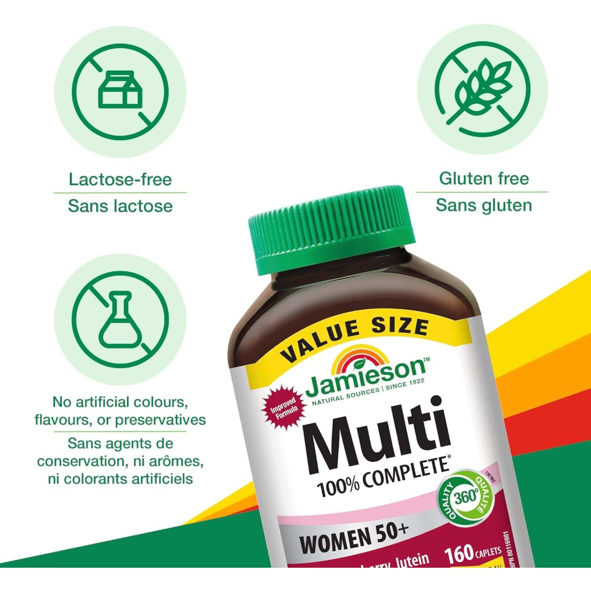 Jamieson 100% Complete Multivitamins Women's 50+ Caplets - Image 10