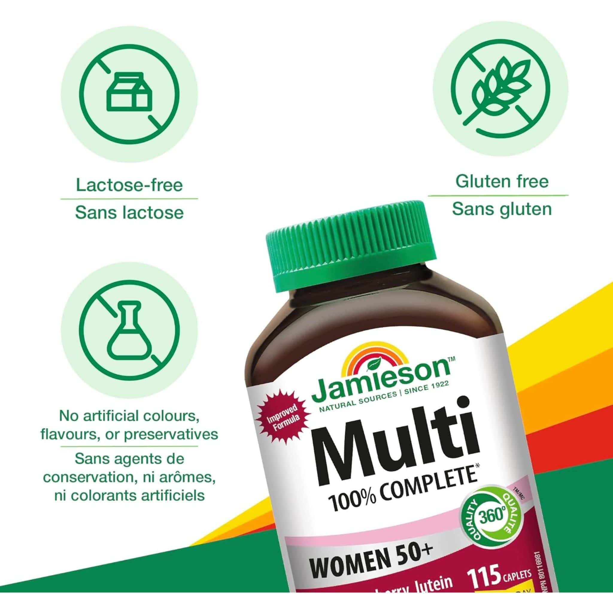 Jamieson 100% Complete Multivitamins Women's 50+ Caplets - Image 4
