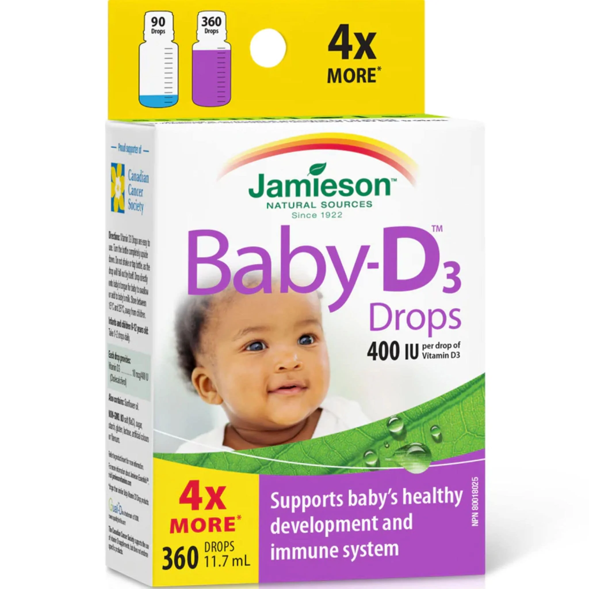 Jamieson Baby D3 Drops 400IU, 11.7ml / 360 Drops