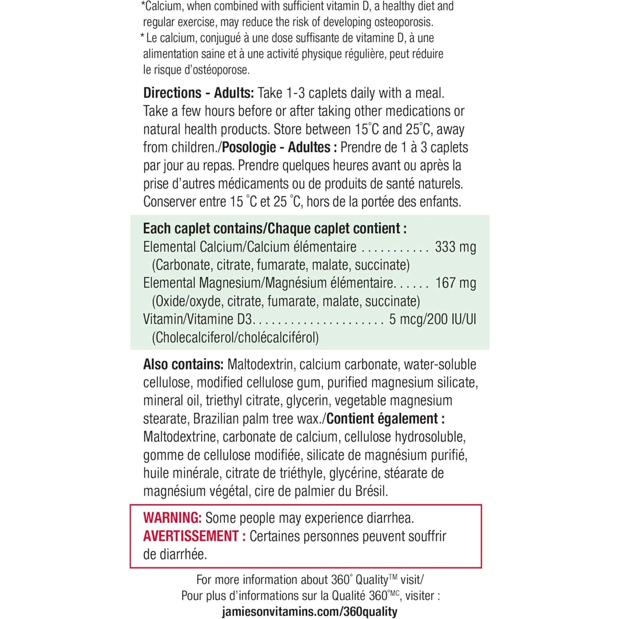 Jamieson Calcium Magnesium (2:1) + Vitamin D, 100+100 Free Caplets - Image 5