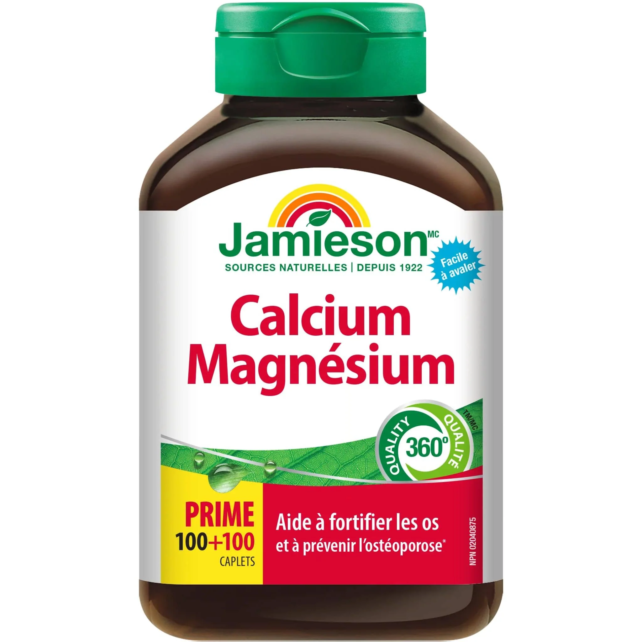 Jamieson Calcium Magnesium (2:1), 100+100 Free Caplets - Image 2
