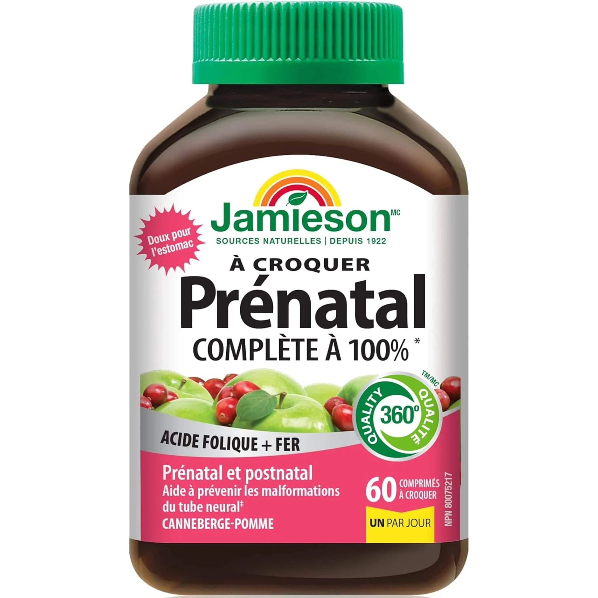 Jamieson Chewable Prenatal 100% Complete Multivitamin, 60 Chewable Tablets - Image 2