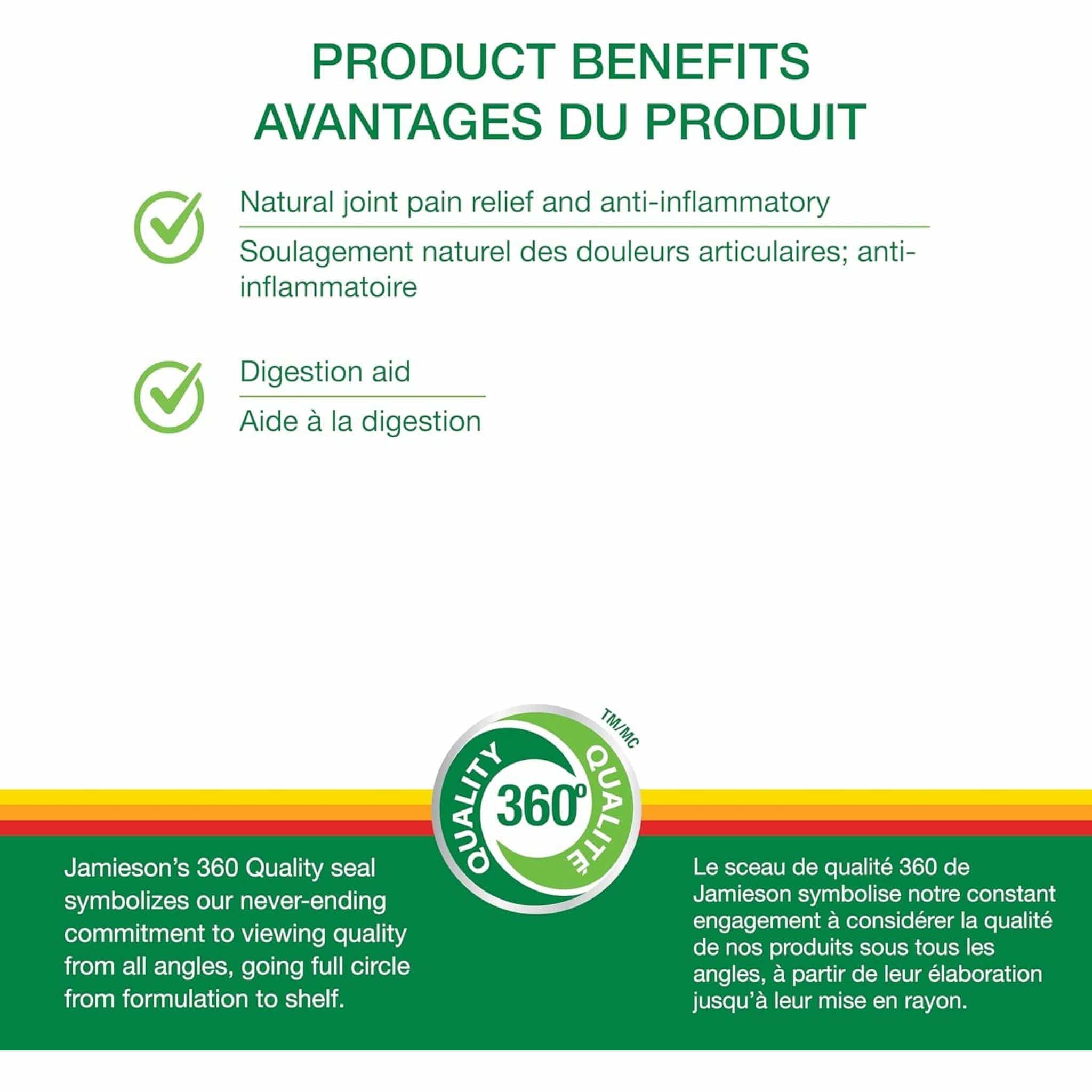 Jamieson Curcumin Turmeric, 550mg, 60 Vegetable Capsules - Image 3