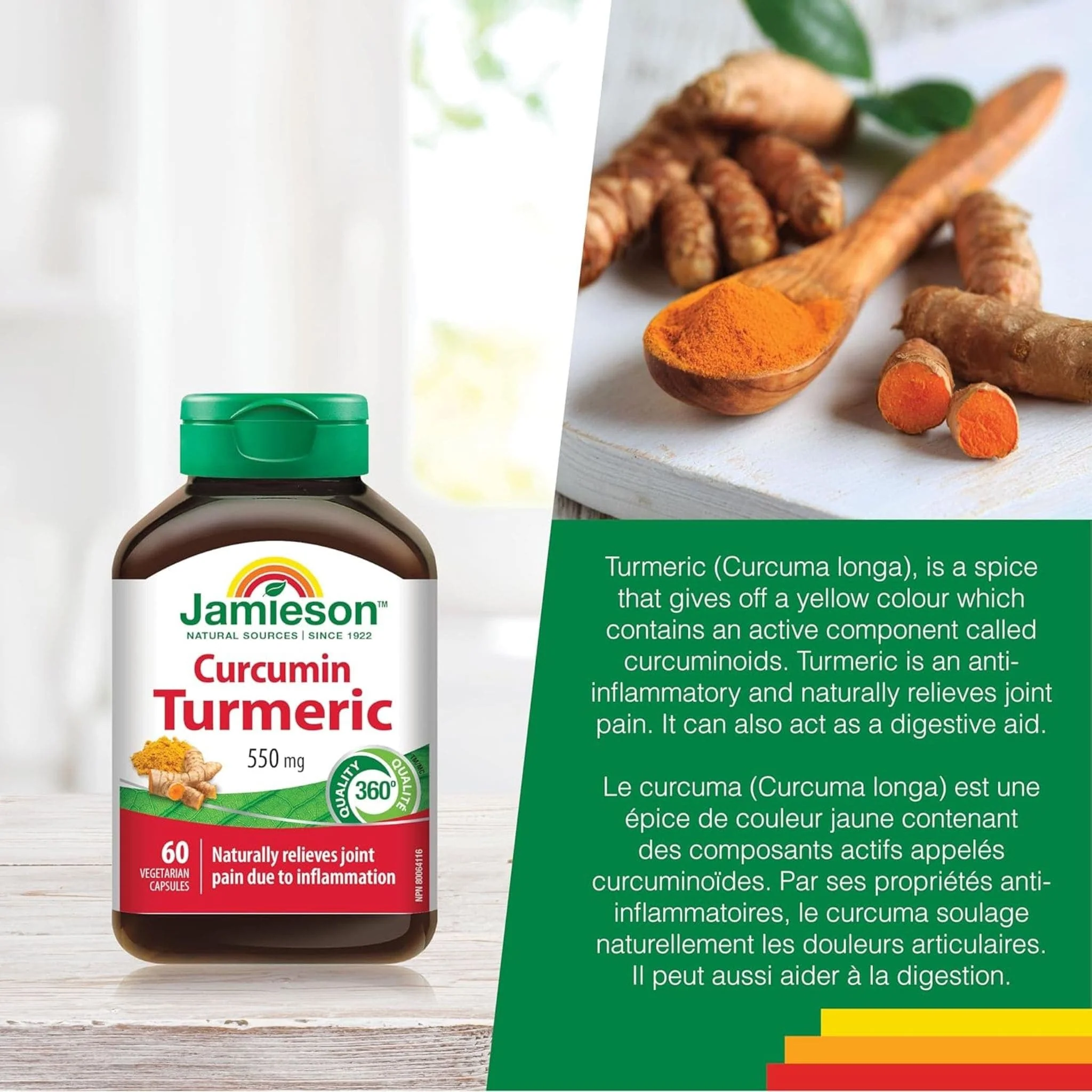Jamieson Curcumin Turmeric, 550mg, 60 Vegetable Capsules - Image 5