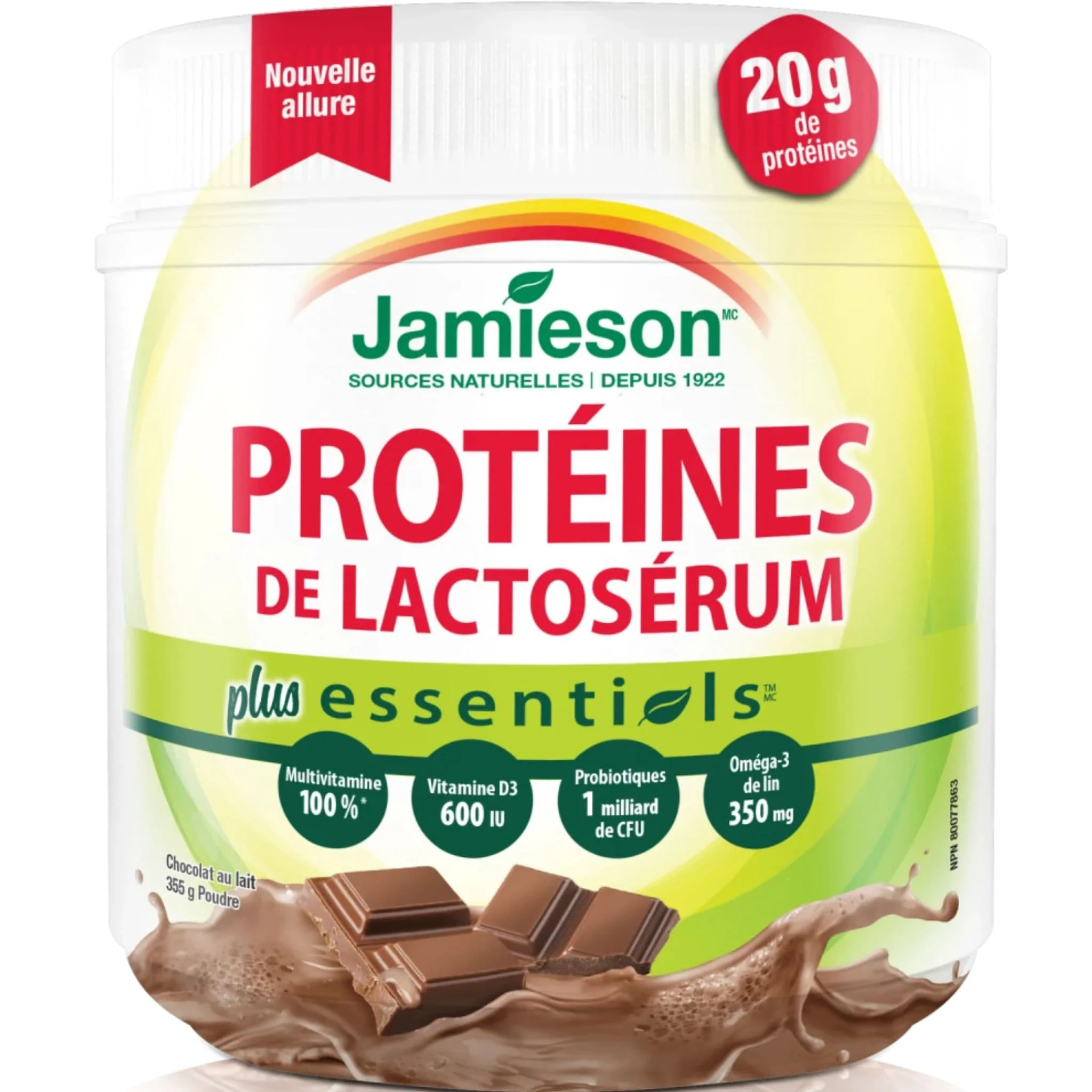 Jamieson Essentials Plus Protein, Chocolate, 365g - Image 2
