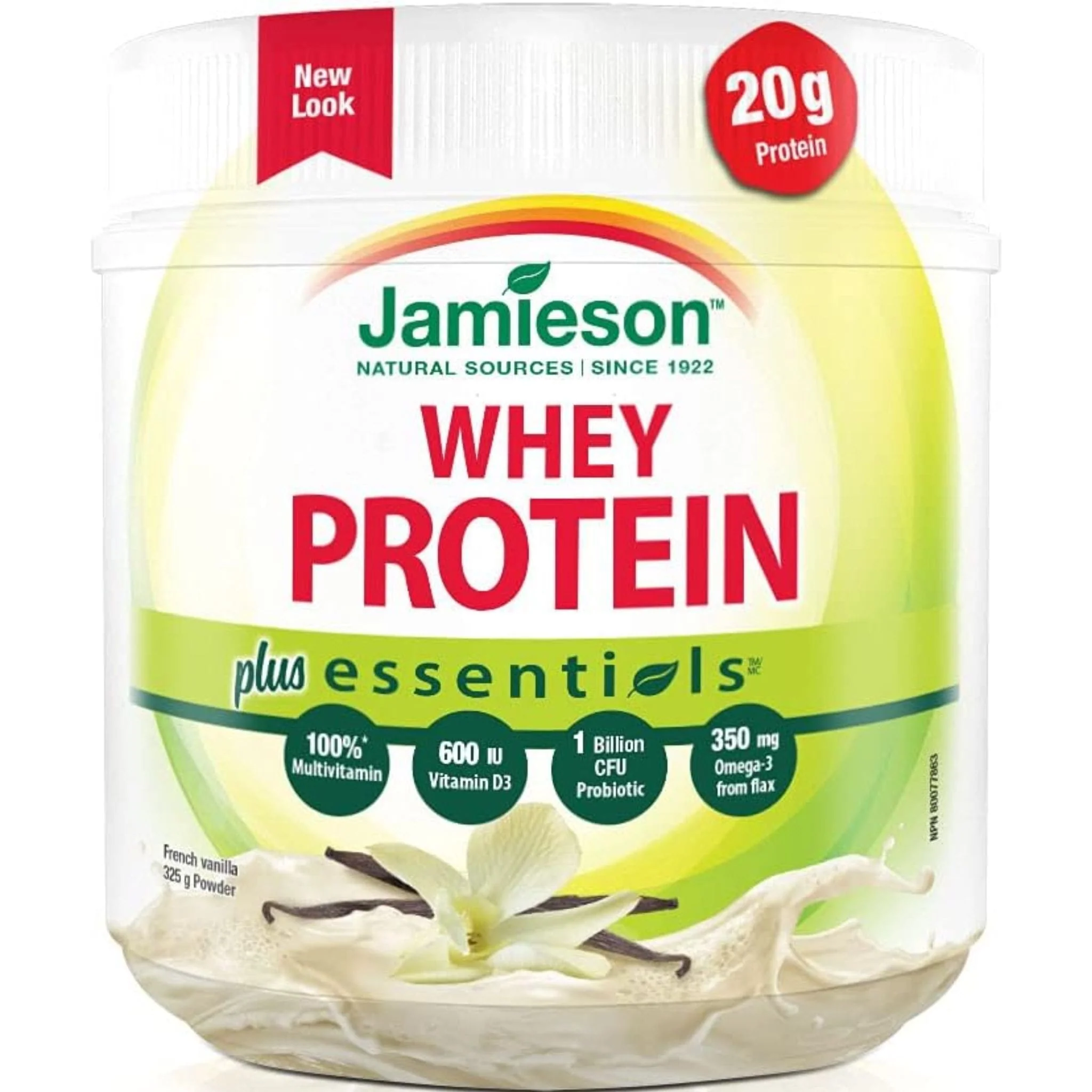 Jamieson Essentials Plus Whey Protein (Probiotics + Multivitamin Added), 325g