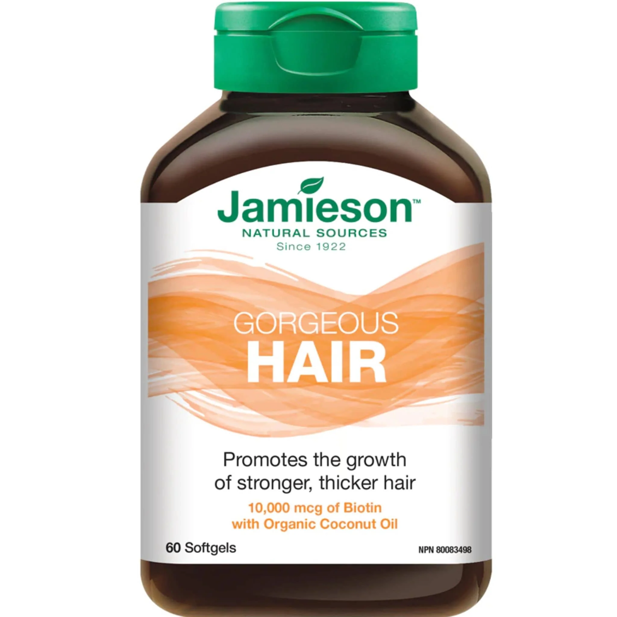 Jamieson Gorgeous Hair with Organic Coconut Oil, 60 softgels - Image 3